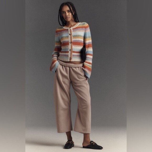 NWT Size S -Anthropologie Ribbed Cardigan Sweater Assorted Stripe (NWT US$ 158) - Picture 3 of 16